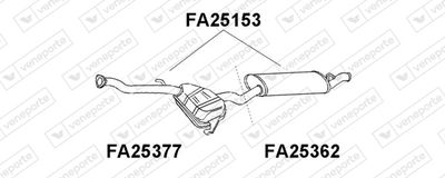  FA25377 VENEPORTE Средний глушитель выхлопных газов