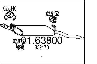  0163800 MTS Глушитель выхлопных газов конечный