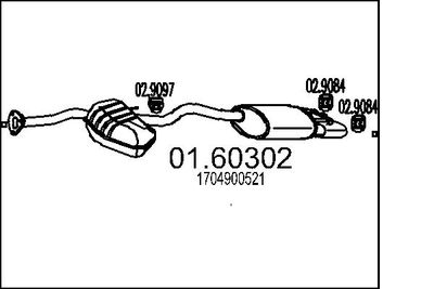 0160302 MTS Глушитель выхлопных газов конечный