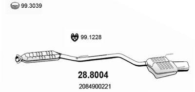  288004 ASSO Средний  конечный глушитель ОГ