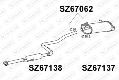  SZ67062 VENEPORTE Глушитель выхлопных газов конечный