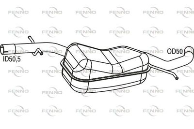  P72080 FENNO Средний глушитель выхлопных газов