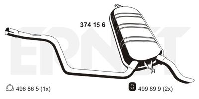  374156 ERNST Глушитель выхлопных газов конечный