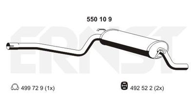 550109 ERNST Глушитель выхлопных газов конечный