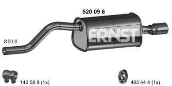  520096 ERNST Глушитель выхлопных газов конечный