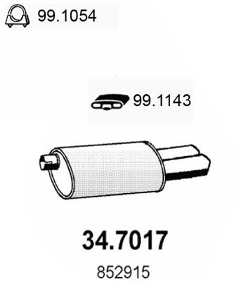  347017 ASSO Глушитель выхлопных газов конечный