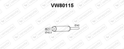  VW80115 VENEPORTE Средний глушитель выхлопных газов