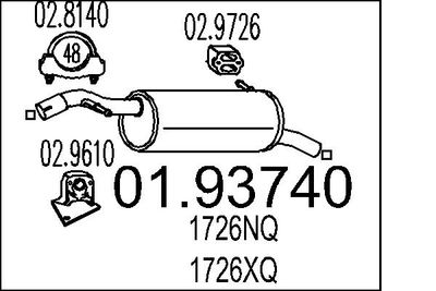  0193740 MTS Глушитель выхлопных газов конечный