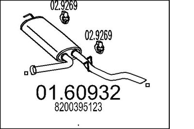  0160932 MTS Глушитель выхлопных газов конечный