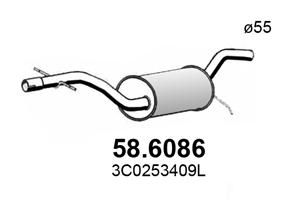  586086 ASSO Средний глушитель выхлопных газов