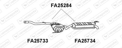  FA25733 VENEPORTE Средний глушитель выхлопных газов