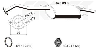  670098 ERNST Глушитель выхлопных газов конечный