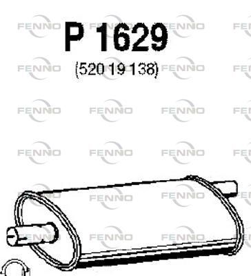  P1629 FENNO Средний глушитель выхлопных газов