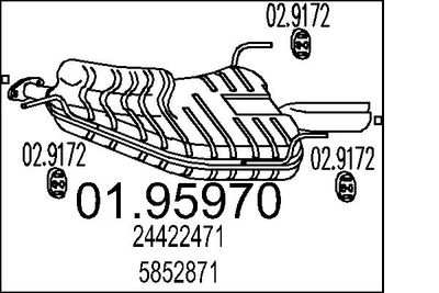  0195970 MTS Глушитель выхлопных газов конечный