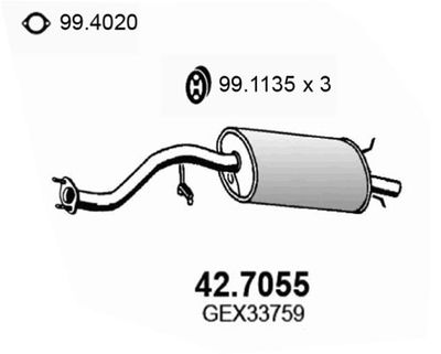  427055 ASSO Глушитель выхлопных газов конечный