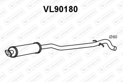  VL90180 VENEPORTE Средний глушитель выхлопных газов