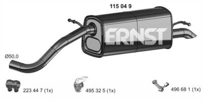  115049 ERNST Глушитель выхлопных газов конечный