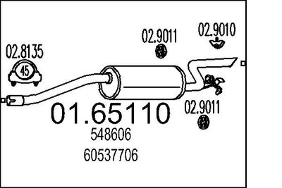  0165110 MTS Глушитель выхлопных газов конечный