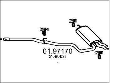  0197170 MTS Глушитель выхлопных газов конечный