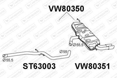  VW80350 VENEPORTE Глушитель выхлопных газов конечный