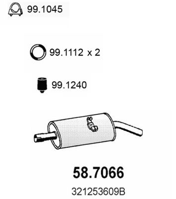  587066 ASSO Глушитель выхлопных газов конечный