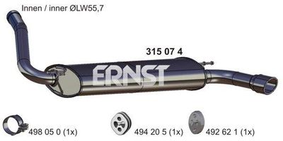  315074 ERNST Глушитель выхлопных газов конечный
