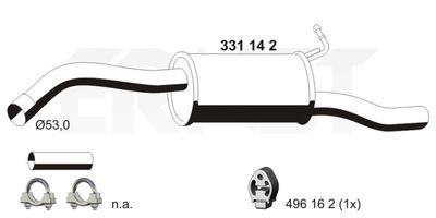  331142 ERNST Глушитель выхлопных газов конечный