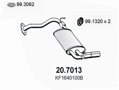  207013 ASSO Глушитель выхлопных газов конечный