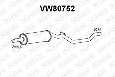  VW80752 VENEPORTE Предглушитель выхлопных газов