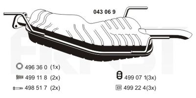  043069 ERNST Глушитель выхлопных газов конечный