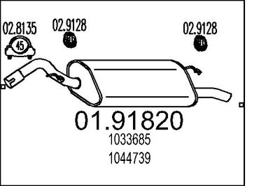  0191820 MTS Глушитель выхлопных газов конечный