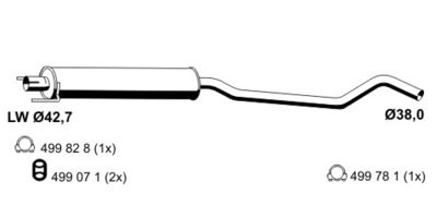  012201 ERNST Средний глушитель выхлопных газов