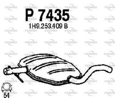  P7435 FENNO Средний глушитель выхлопных газов