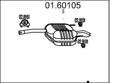 0160105 MTS Глушитель выхлопных газов конечный
