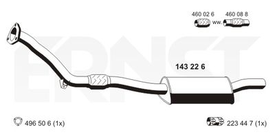  143226 ERNST Предглушитель выхлопных газов
