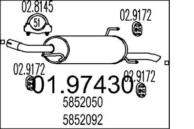  0197430 MTS Глушитель выхлопных газов конечный