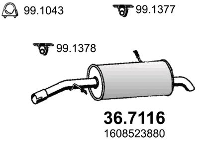  367116 ASSO Глушитель выхлопных газов конечный