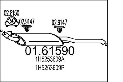  0161590 MTS Глушитель выхлопных газов конечный