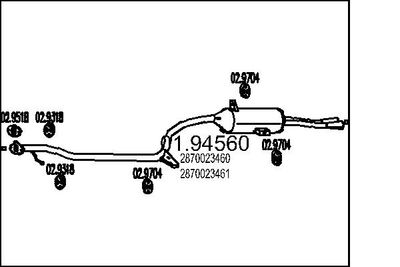  0194560 MTS Глушитель выхлопных газов конечный