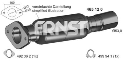 465120 ERNST Труба выхлопного газа