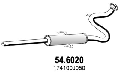  546020 ASSO Средний глушитель выхлопных газов