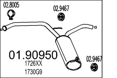  0190950 MTS Глушитель выхлопных газов конечный