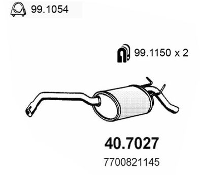  407027 ASSO Глушитель выхлопных газов конечный