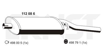 112086 ERNST Глушитель выхлопных газов конечный