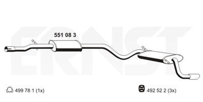  551083 ERNST Глушитель выхлопных газов конечный