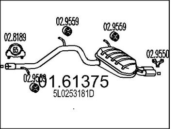  0161375 MTS Глушитель выхлопных газов конечный