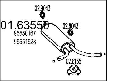  0163550 MTS Глушитель выхлопных газов конечный