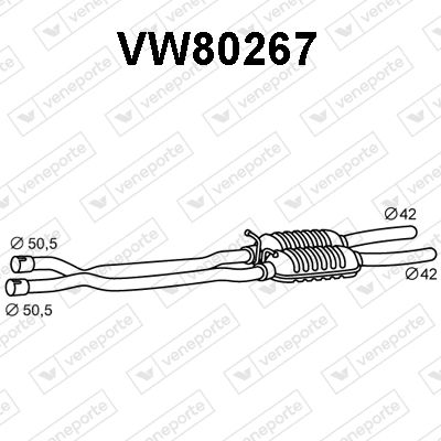  VW80267 VENEPORTE Предглушитель выхлопных газов