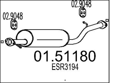  0151180 MTS Средний глушитель выхлопных газов