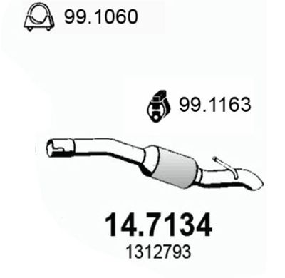  147134 ASSO Глушитель выхлопных газов конечный